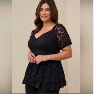 Torrid Black Lace babydoll top